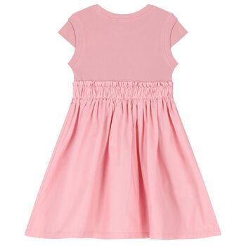 Girls Pink Ribbed Dress