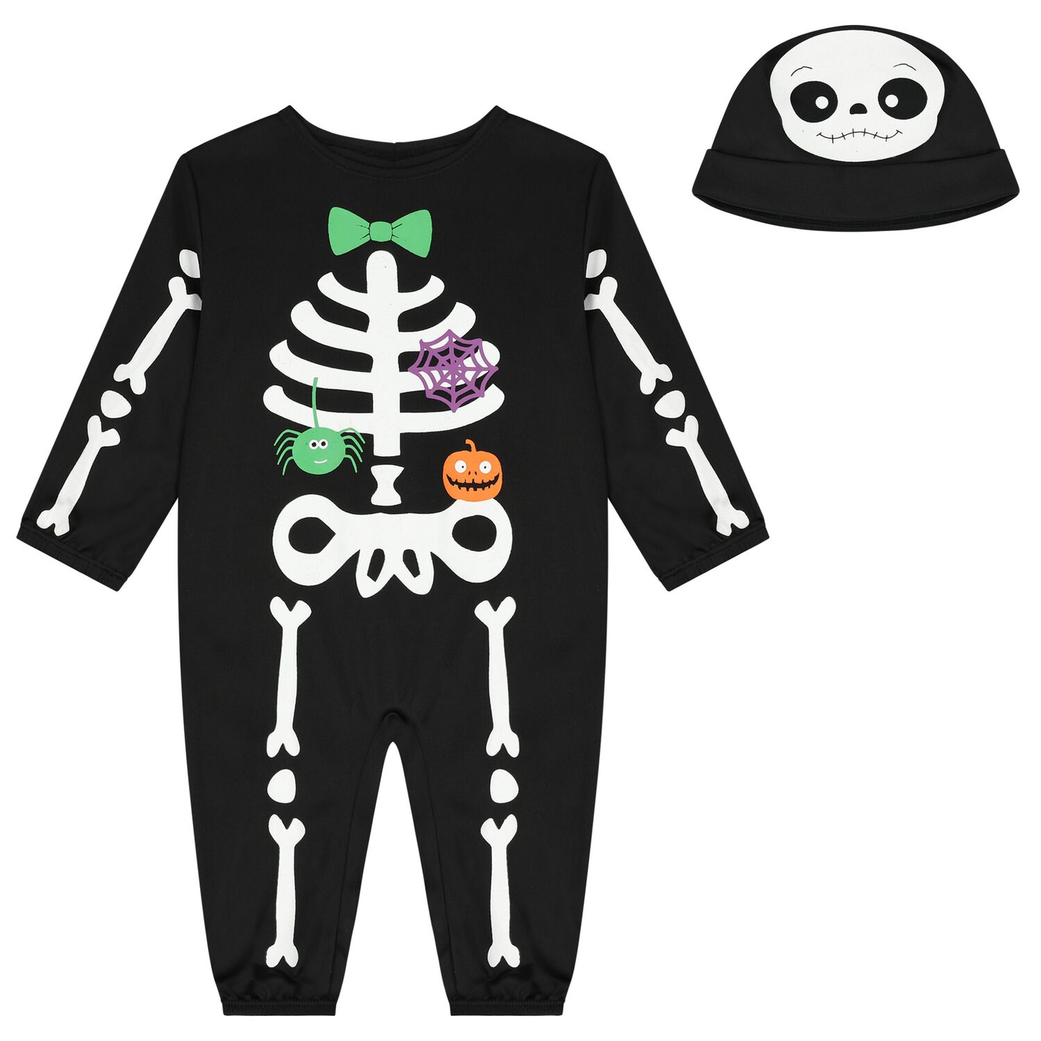 Black Mini Bones Halloween Baby Costume, 1, hi-res
