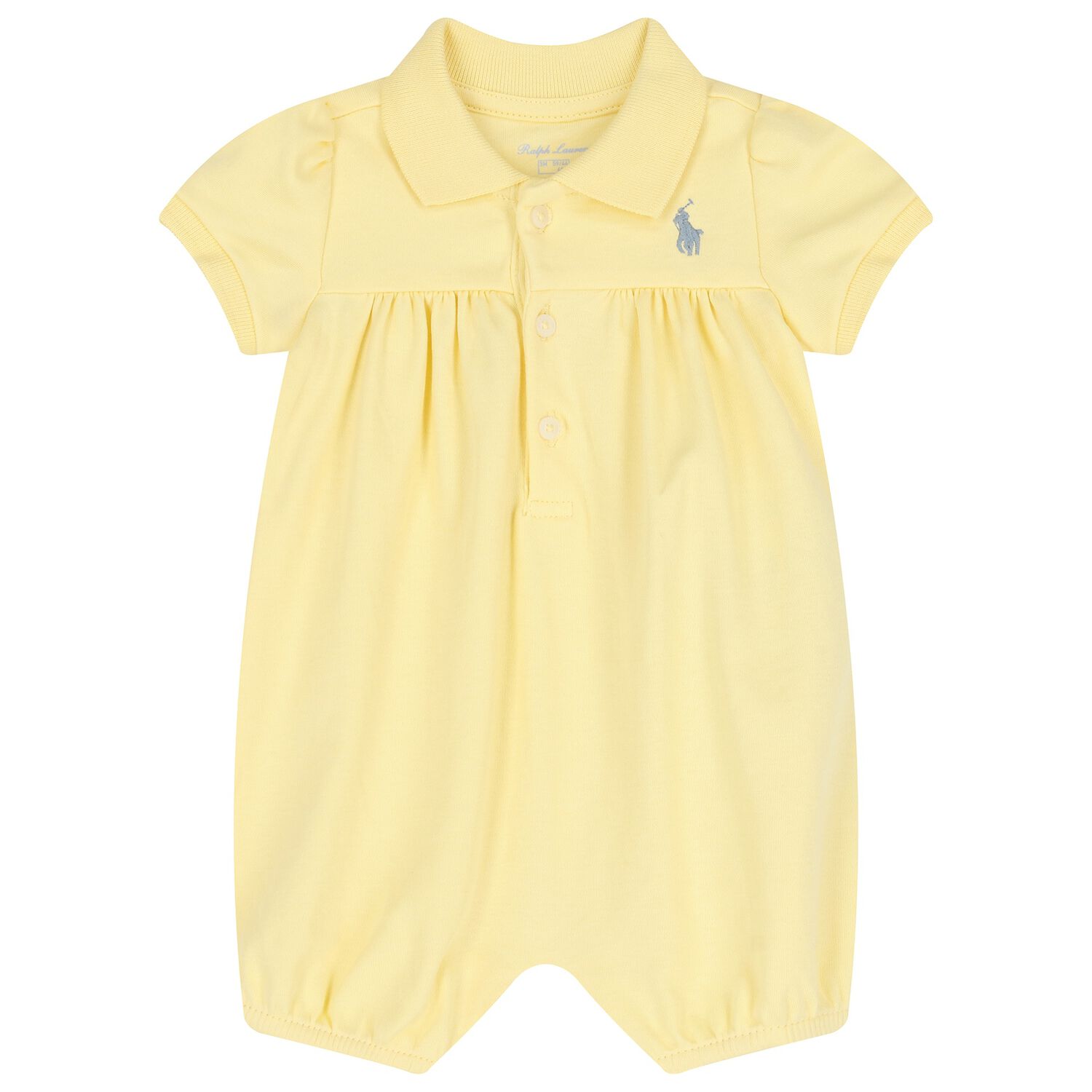 Baby Girls Yellow Logo Romper, 1, hi-res