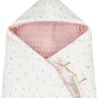 Baby Girls Ivory & Pink Hooded Reversible Nest, 1, hi-res