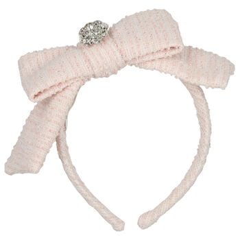 Girls Pink Chiffon Bow Headband