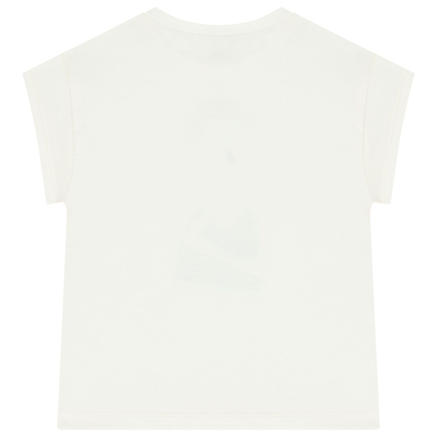 Girls White Sequin T-Shirt, 4, hi-res