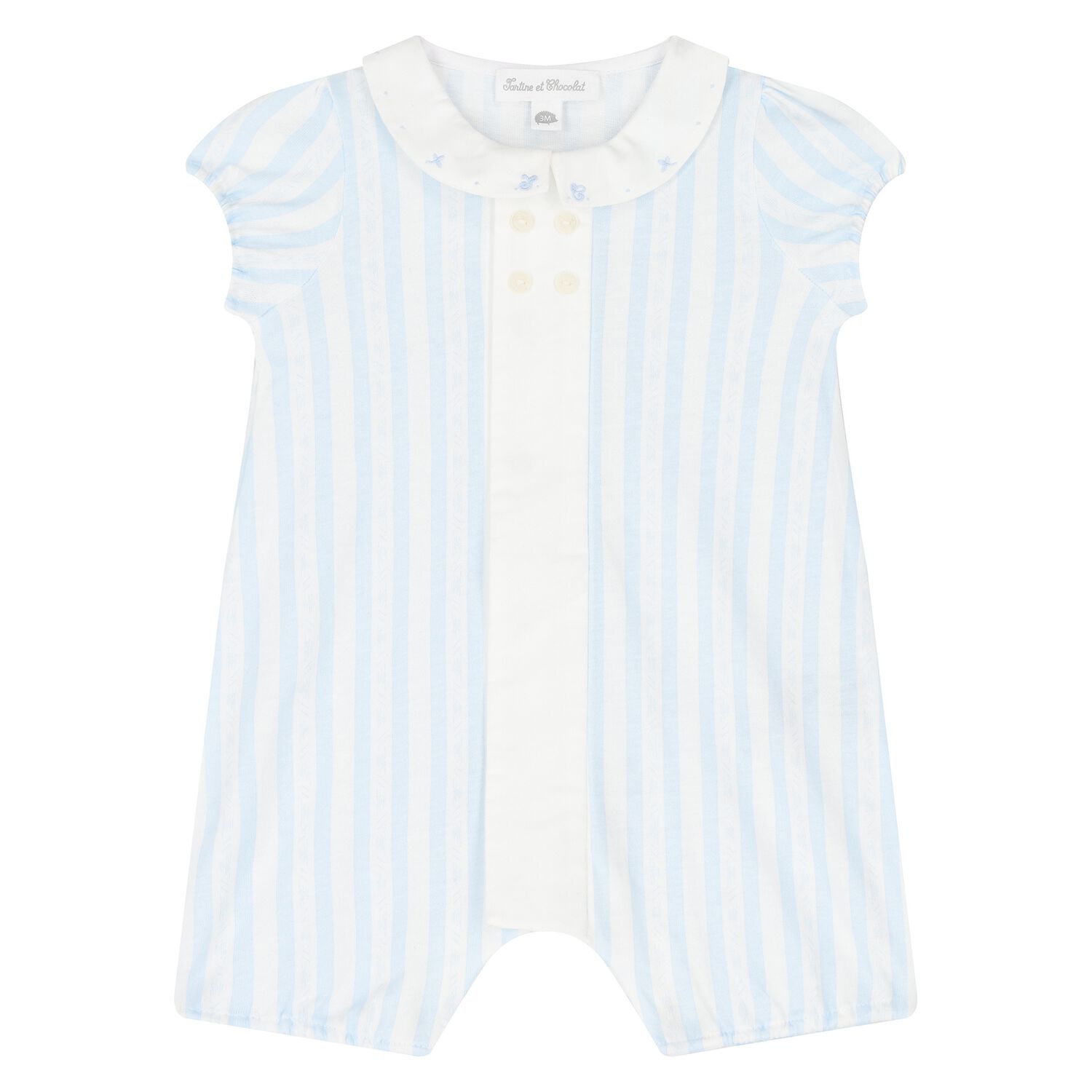 Blue & White Baby Romper, 1, hi-res image number null