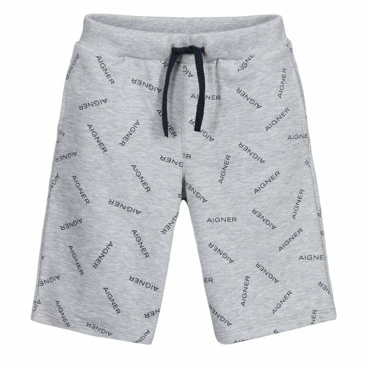 Boys Grey Logo Shorts, 1, hi-res