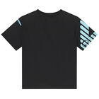 Boys Black Logo T-Shirt, 1, hi-res