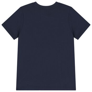 Boys Navy Blue Logo T-Shirt