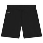 Boys Black Logo Shorts, 1, hi-res