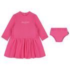 Younger Girls Pink Logo Dress Set, 1, hi-res