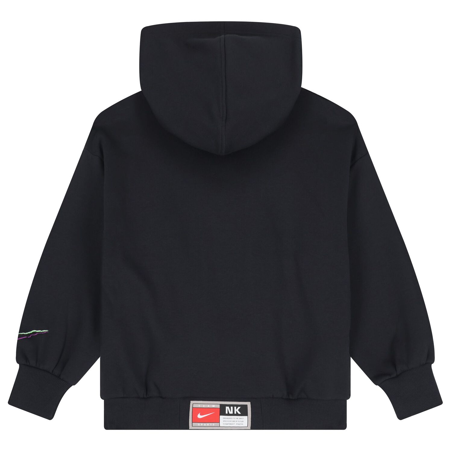 Boys Black & Green Logo Hooded Top, 1, hi-res