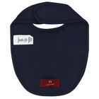 Navy Blue & Gold Logo Baby Bib, 2, hi-res