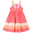 Girls Pink Flared Dress, 1, hi-res