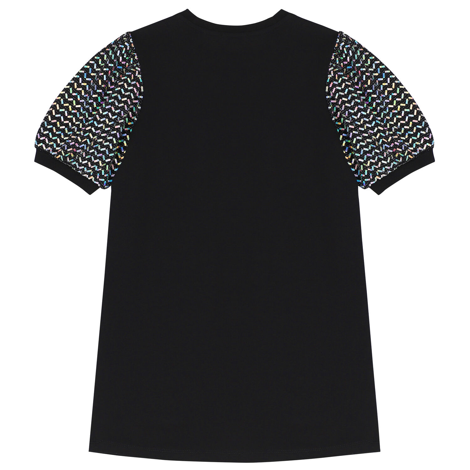 Girls Black Logo Dress, 1, hi-res