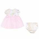 Baby Girls Beige & Pink Geo Map Dress Set, 1, hi-res