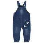 Baby Boys Ivory & Blue Denim Dungaree Set, 1, hi-res