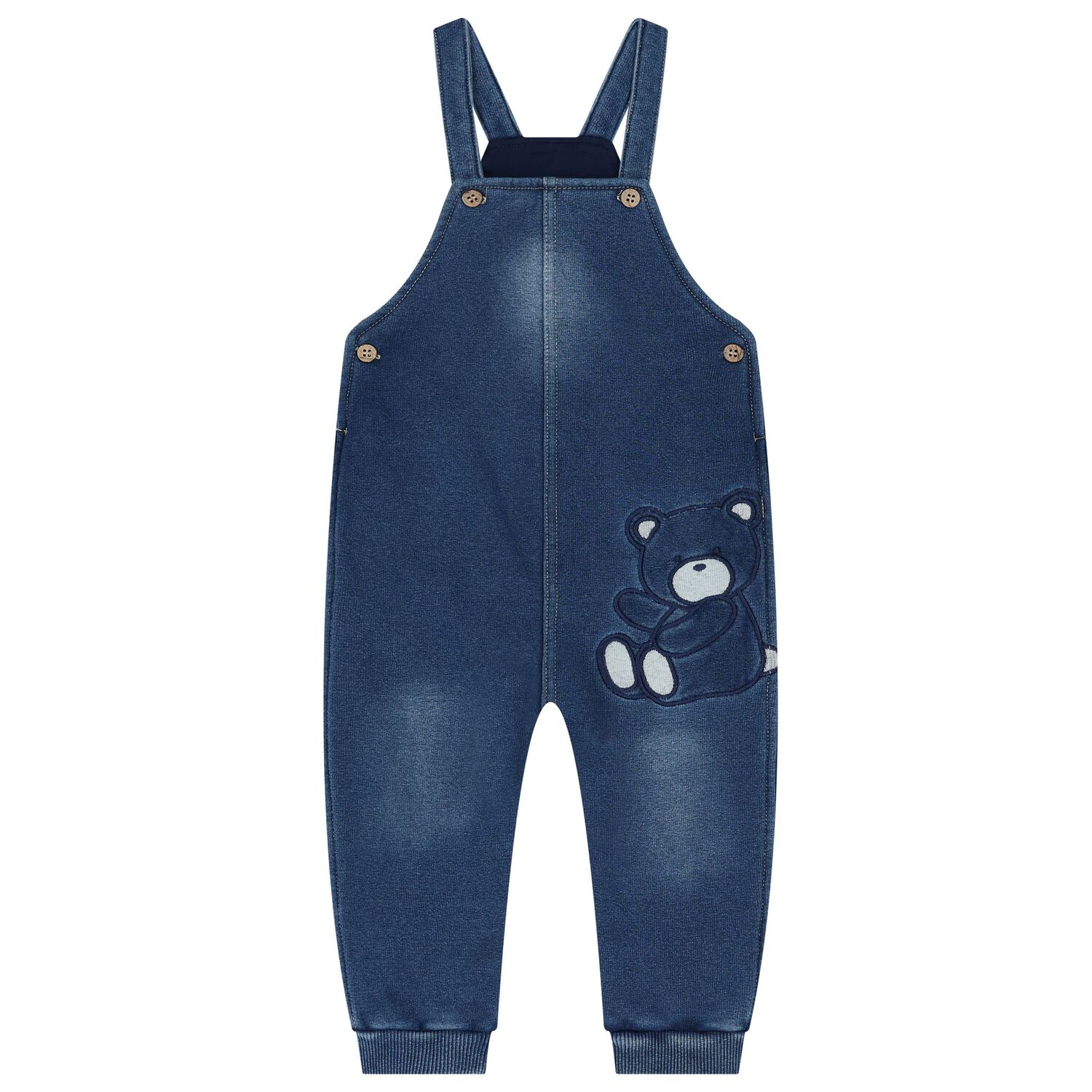 Baby Boys Ivory & Blue Denim Dungaree Set, 1, hi-res image number null
