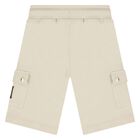 Younger Boys Beige Logo Shorts, 2, hi-res