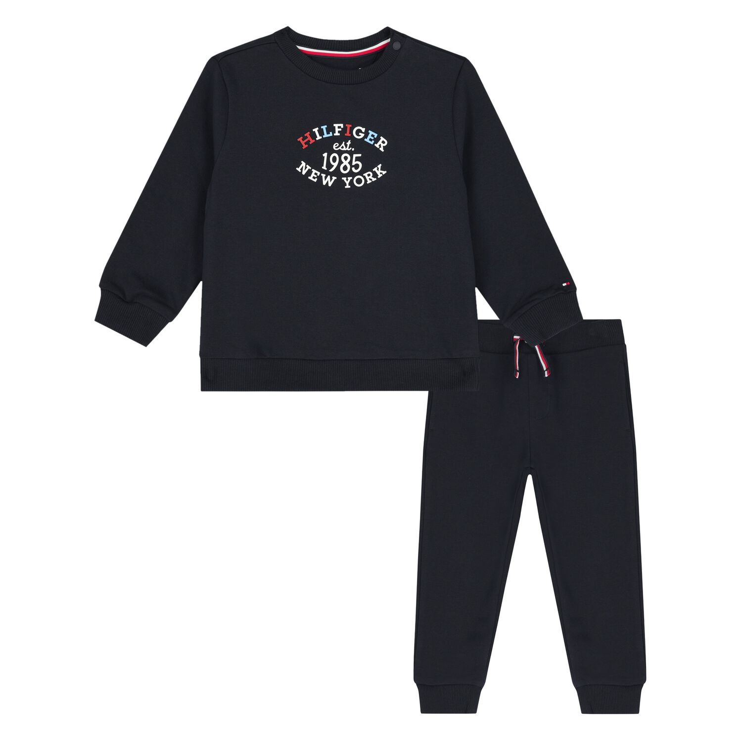Younger Boys Navy Blue Logo Tracksuit, 1, hi-res