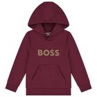 Boys Red Logo Hooded Top, 3, hi-res
