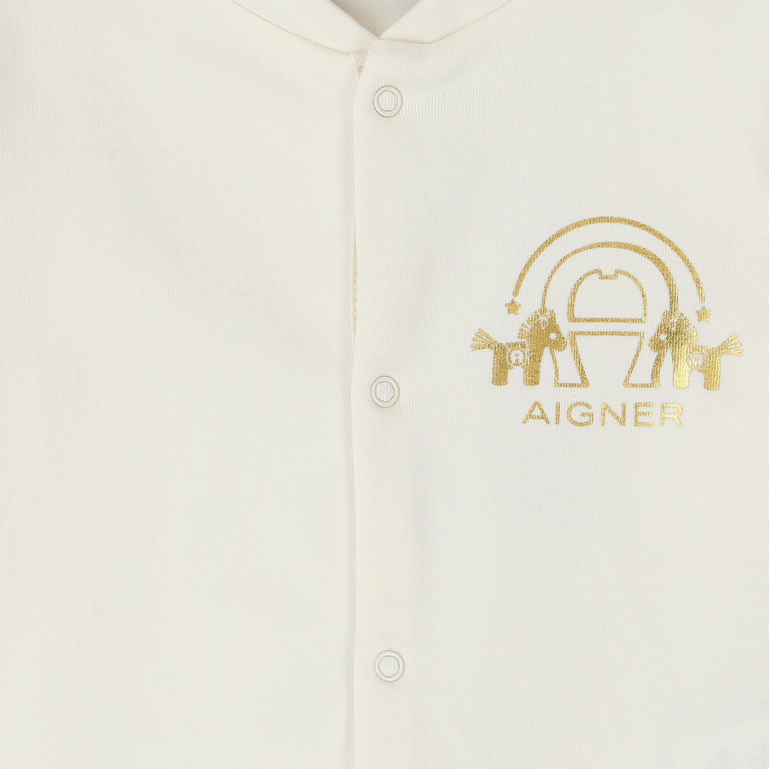 Ivory & Gold Logo Babygrow, 1, hi-res