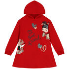 Girls Red Hooded Dress, 1, hi-res