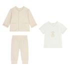 Ivory & Beige Baby Tracksuit Set ( 3 Piece ), 2, hi-res