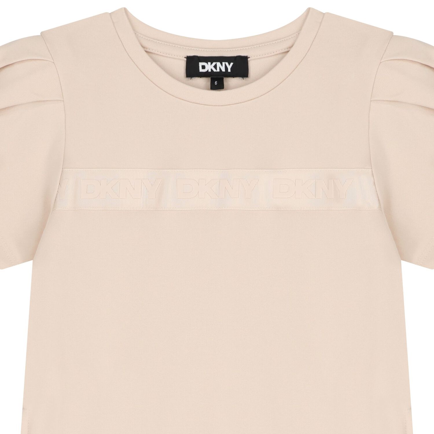 Girls Beige Logo Dress, 1, hi-res