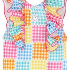 Girls Multi-Color Gingham Swimsuit, 1, hi-res