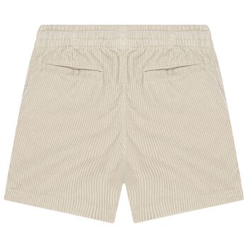 Boys Beige Logo Corduroy Shorts