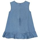 Baby Girls Blue Chambray Bear Dress & Hat Set, 1, hi-res