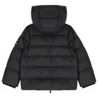 Black Logo Padded Puffer Jacket, 1, hi-res