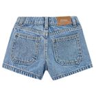 Girls Blue Denim Shorts, 1, hi-res