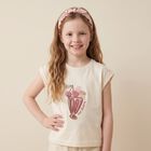 Younger Girls Ivory & Pink Cherry T-Shirt Set, 1, hi-res