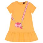 Younger Girls Orange Logo Bag Dress, 1, hi-res