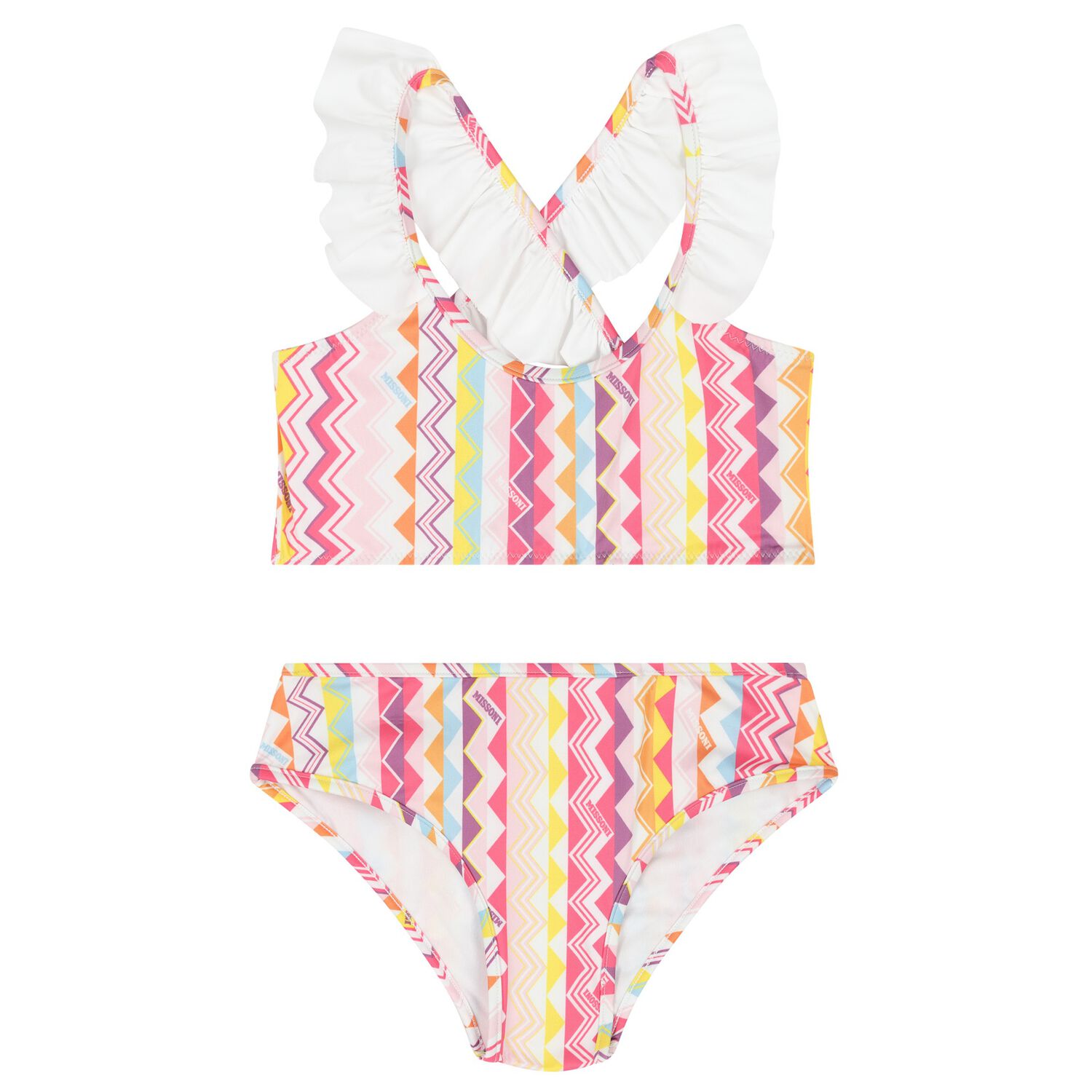 Girls Multi-Coloured Zigzag Bikini, 1, hi-res