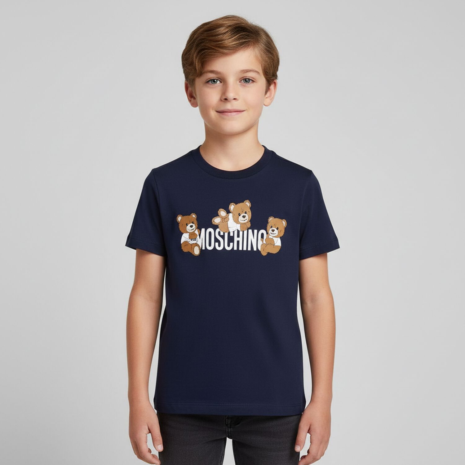 Navy Blue Teddy Bear Logo T-Shirt, 2, hi-res