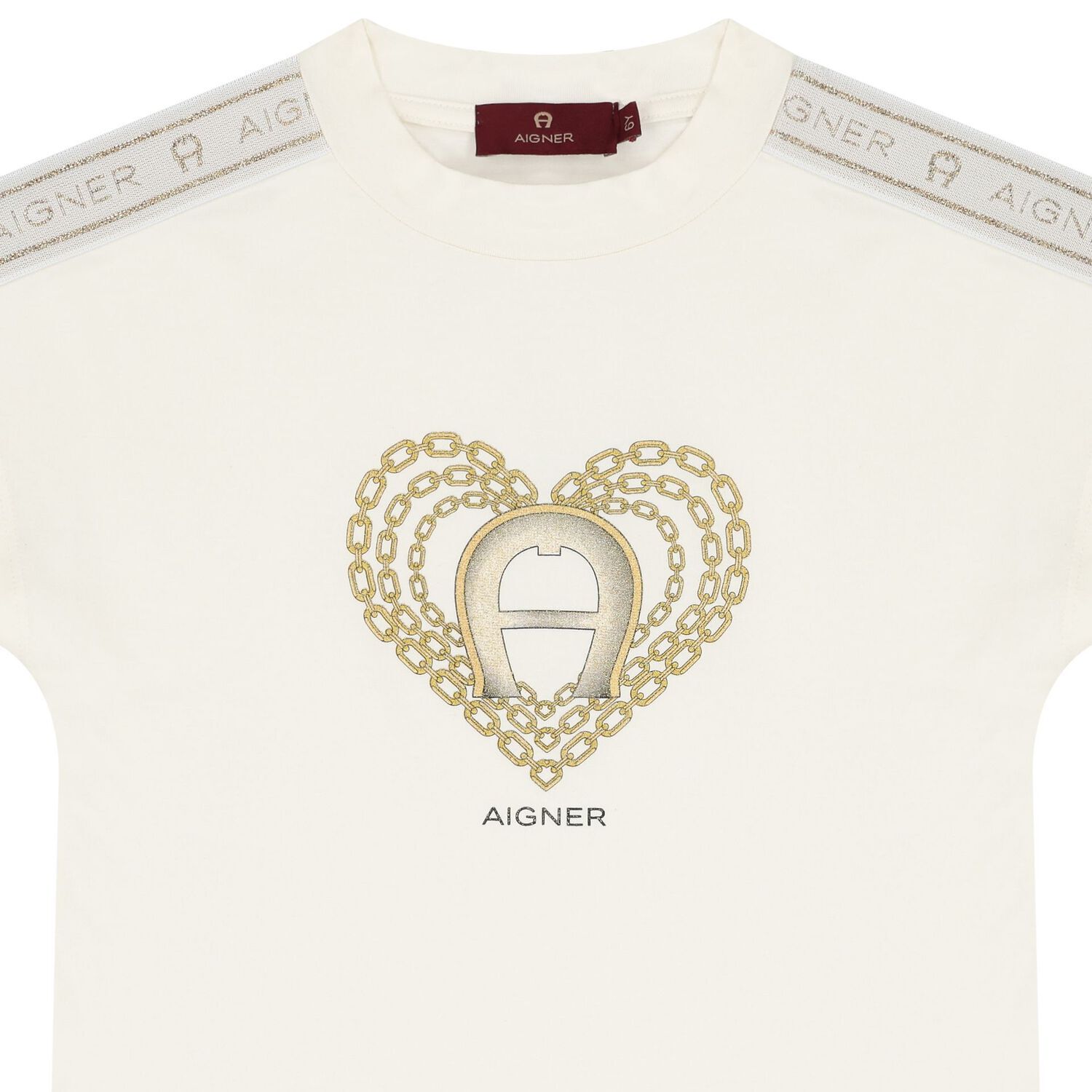 Girls Ivory Logo Heart Dress, 1, hi-res