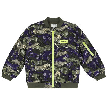 Boys Purple & Khaki Logo Jacket