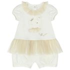 Ivory & Gold Elephant Romper Gift Set, 1, hi-res