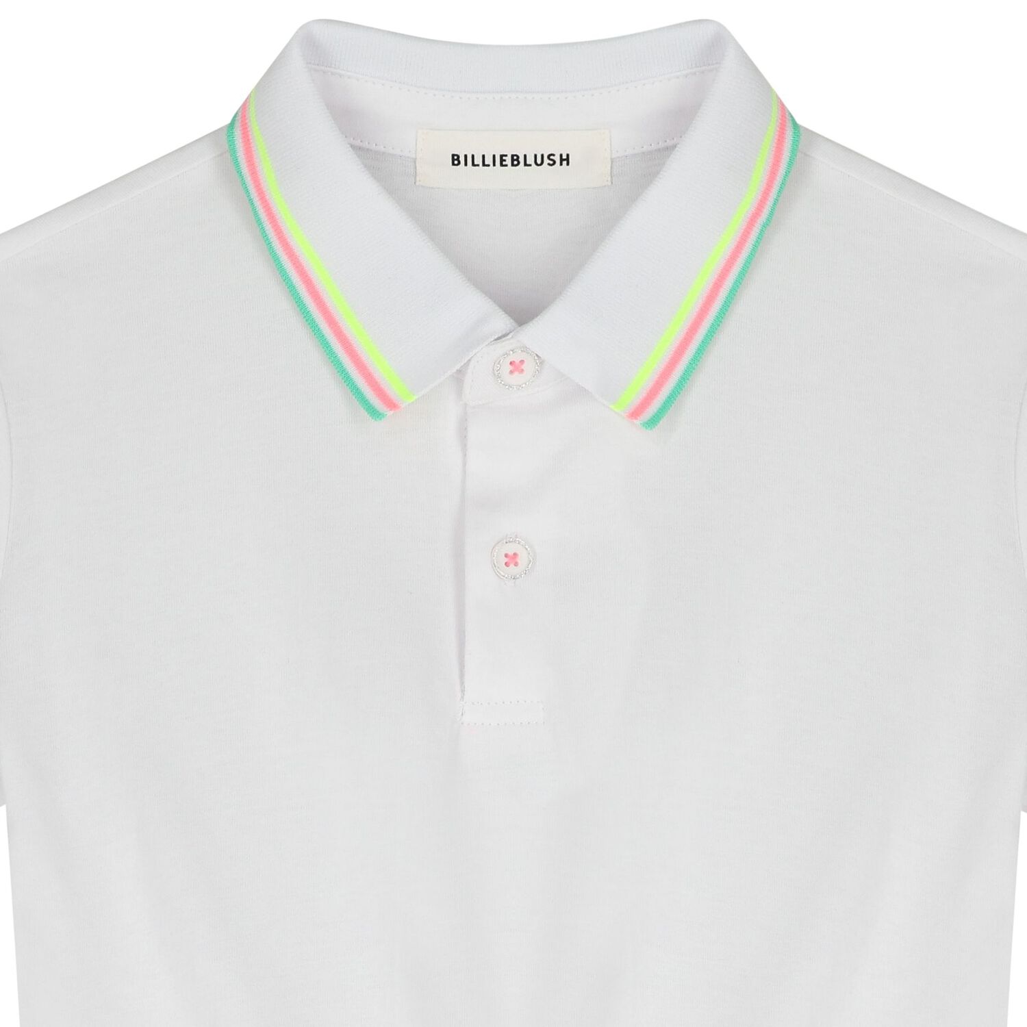 Girls White & Neon Pink Pleated Dress, 1, hi-res