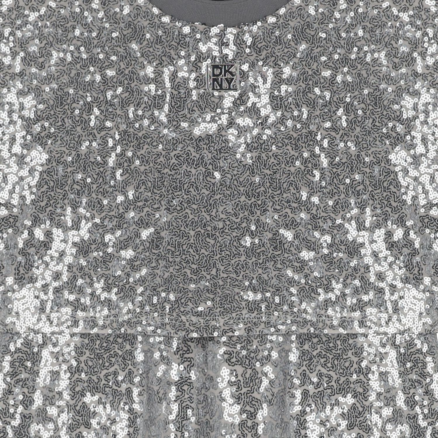Girls Silver Sequin Dress, 1, hi-res