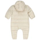 Baby Boys Beige Padded Snowsuit, 1, hi-res