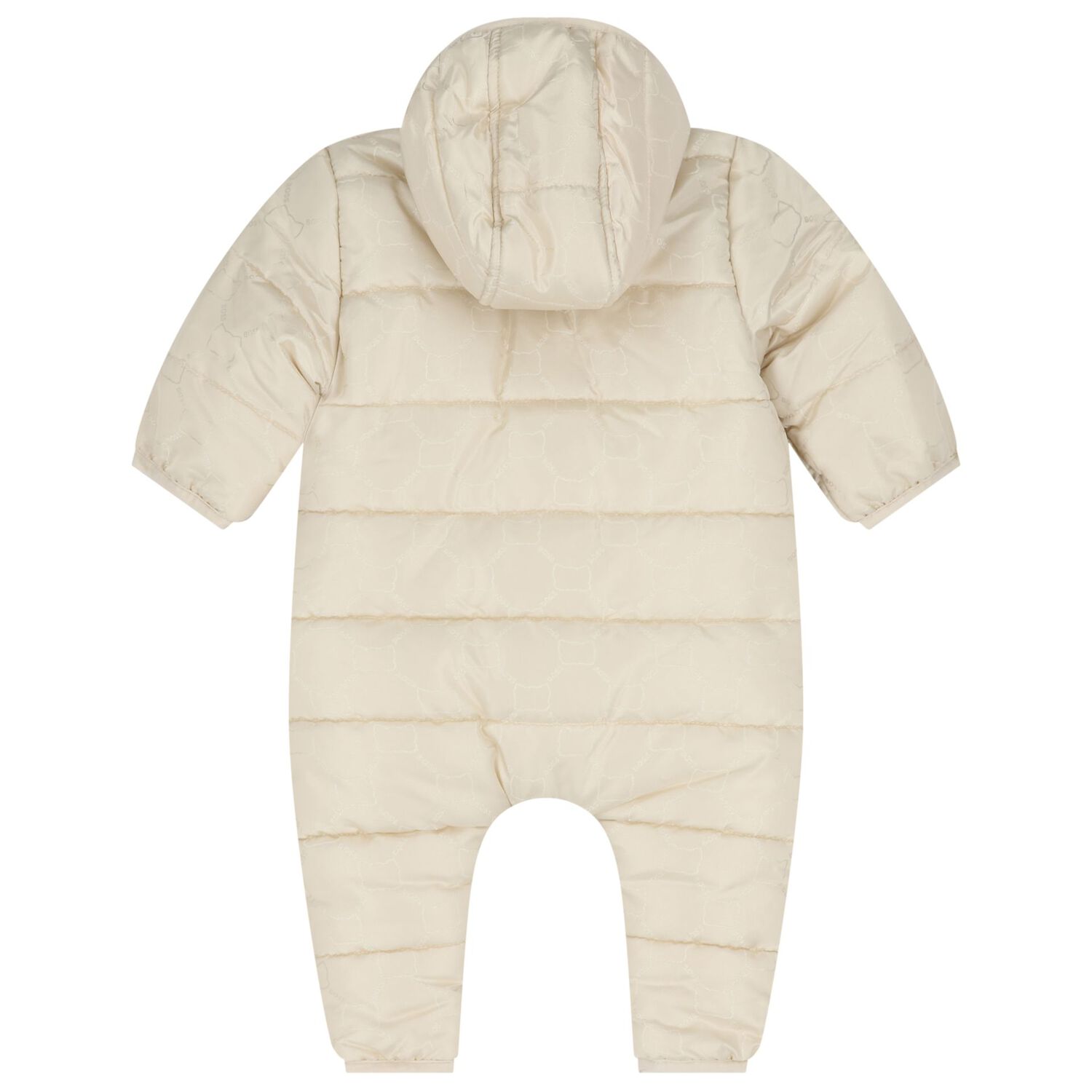 Baby Boys Beige Padded Snowsuit, 1, hi-res
