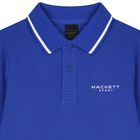 Boys Blue Logo Polo Shirt, 1, hi-res