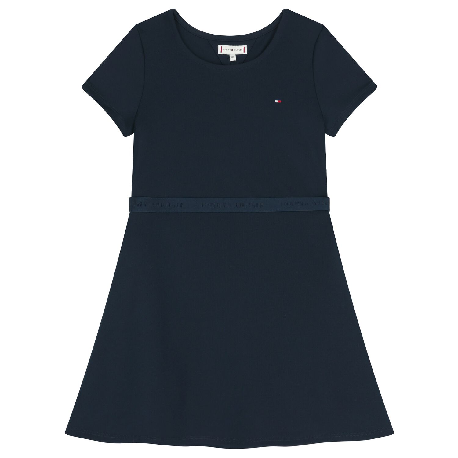 Girls Navy Blue Logo Dress, 1, hi-res