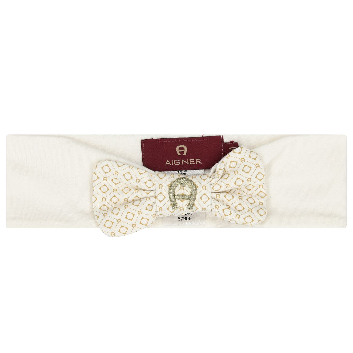 Baby Girls Ivory Logo Headband, 1, hi-res image number null