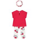 Younger Girls Red & White Cherry Leggings Set, 2, hi-res
