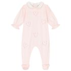 Baby Girls Pink & White Babygrow, 1, hi-res