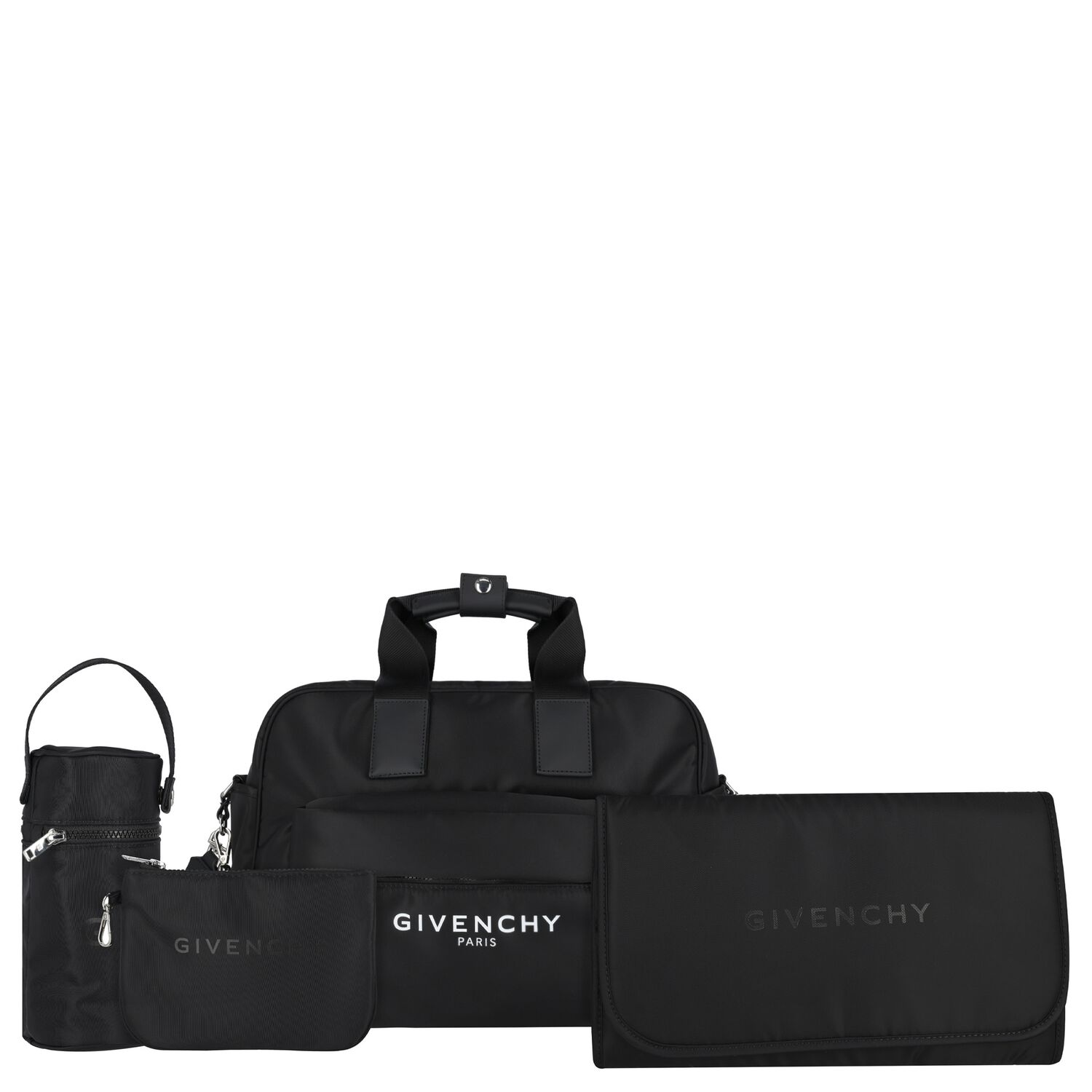 Black Logo Baby Changing Bag, 1, hi-res