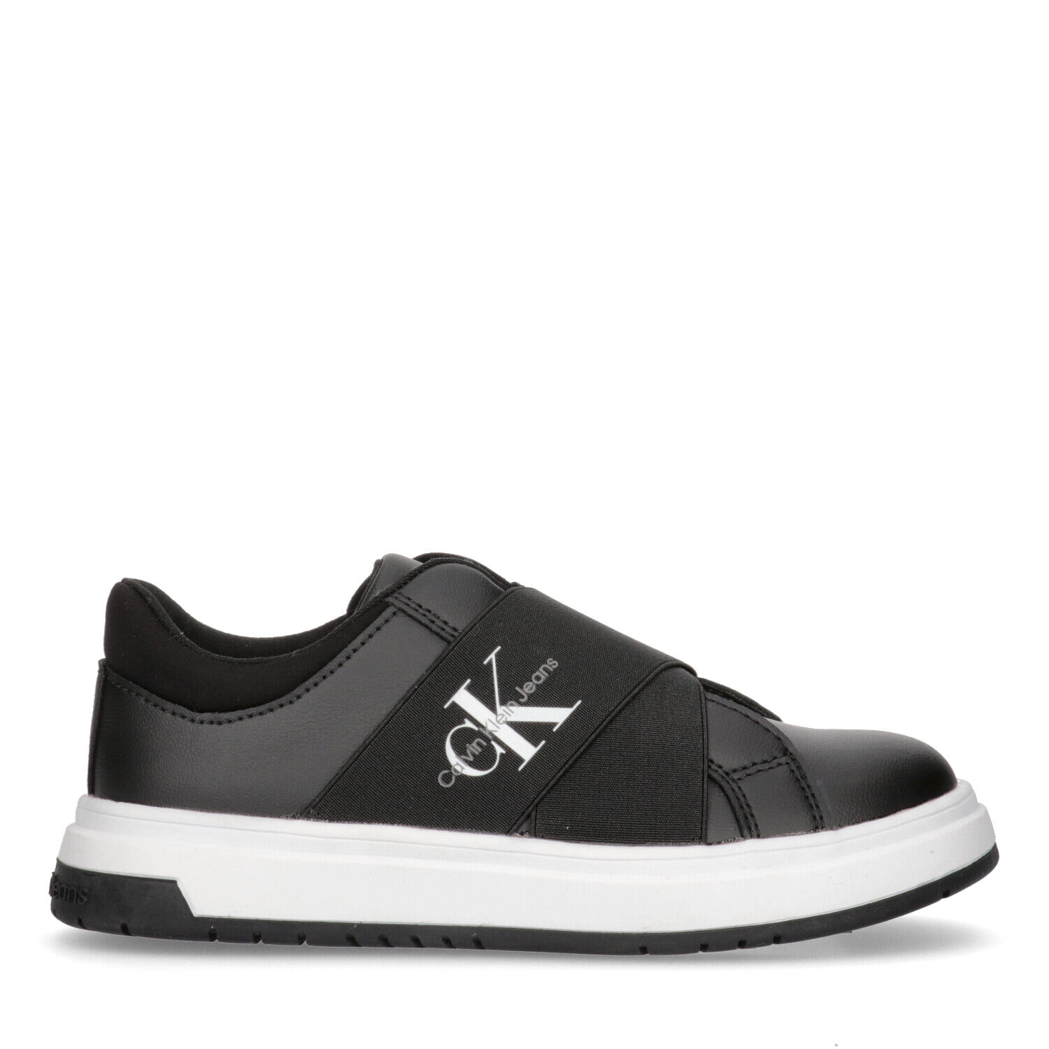 Calvin Klein Boys Black Logo Trainers Junior Couture UK