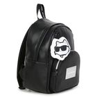 Mini Me Girls Black Choupette Leather Backpack ( 33cm ), 1, hi-res